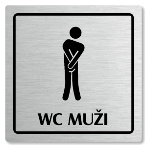 WC muži, 80x80mm, stříbrná, Arizona